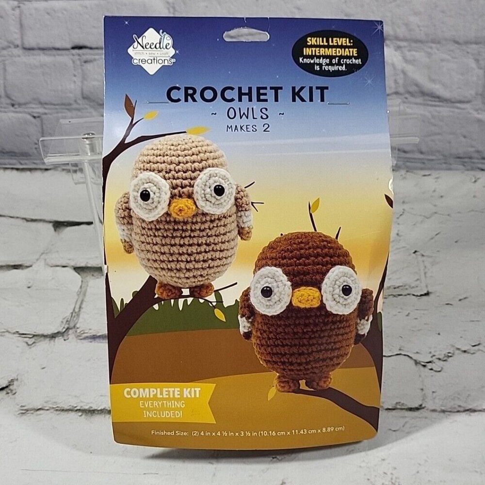 Needle Creations Harvest & Holiday Crochet Kits Owls for 2 Owls New